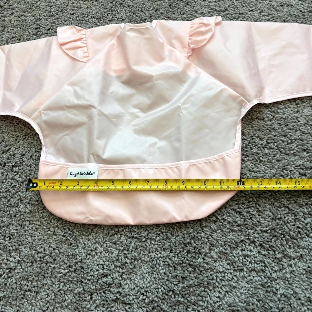 Tiny Twinkle Baby Feeding Smock Bib Pink Long Sleeve Waterproof 6-24 Months